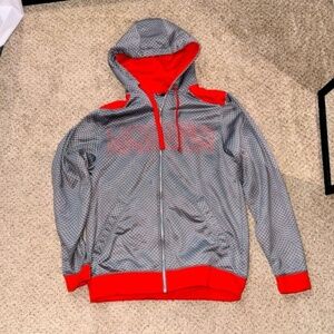 Under Armour Men's Grey & Red Zip-Up Jacket - Size Small, Lightweight